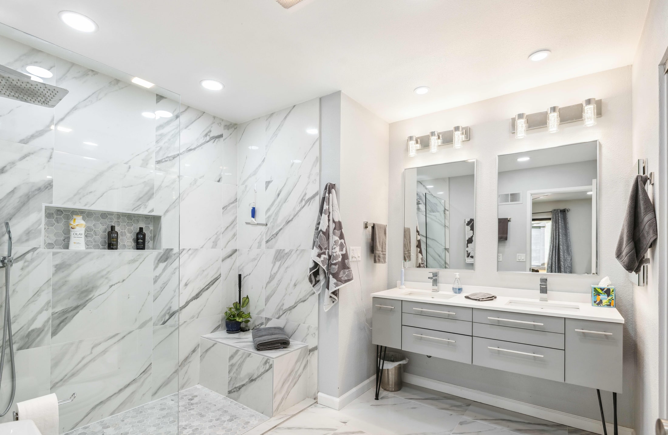 Modern marble bathroom